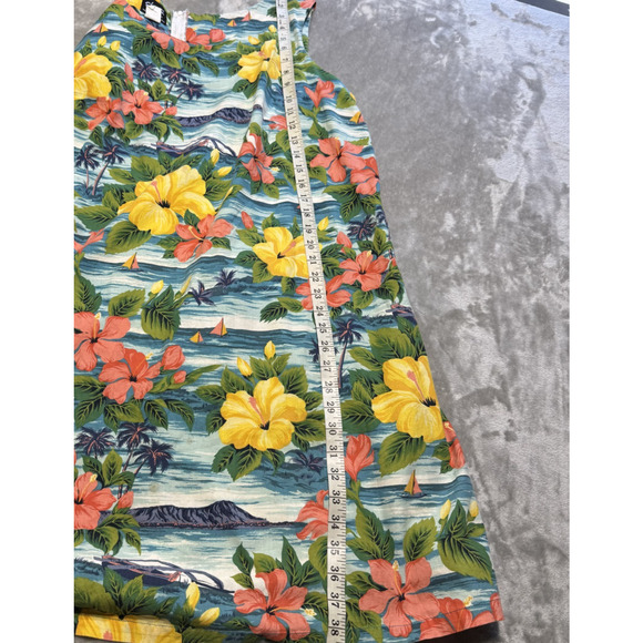 Vintage 70s Shannon Marie Of Hawaii Tropical Cotton Sundress Made in USA XL - Picture 4 of 9